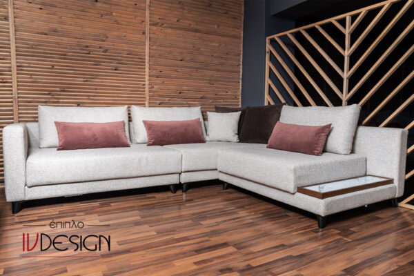 Καναπές γωνία με τραπεζάκι-μπράτσο Καναπές γωνία με τραπεζάκι-μπράτσο